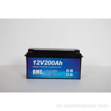 12V200AH Lithium LifePO4 -Batterie für Solarenergiespeicher